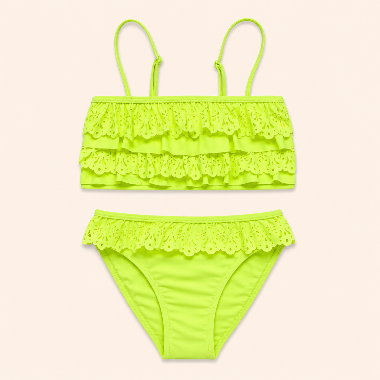 Meisjes Bikini Set met Ruches Bandeau Top | 3 kleuren