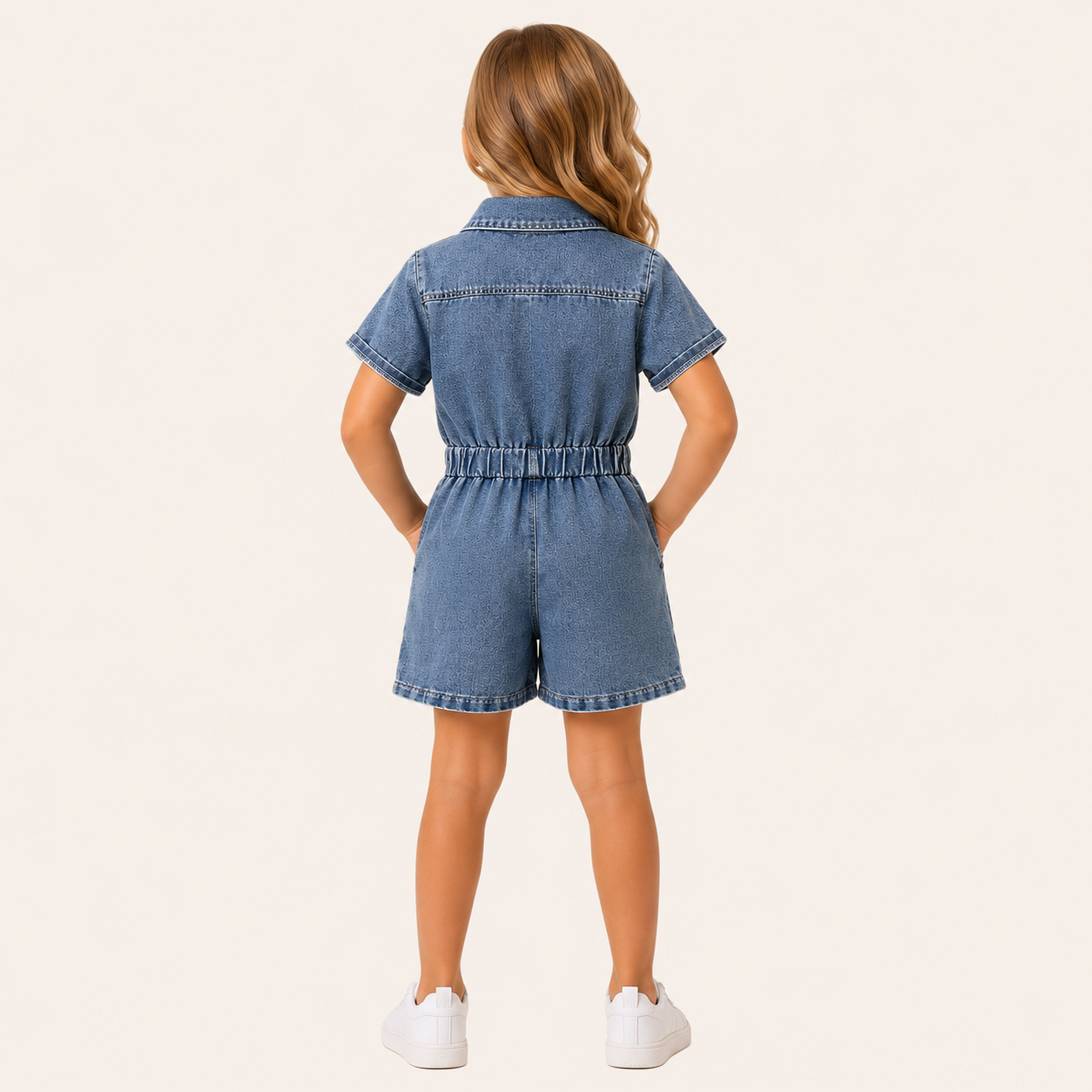 Stoere Denim Jumpsuit met Short voor Meisjes