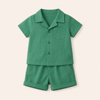 Jongens 2-delige Katoenen Zomerset met Overhemd en Short