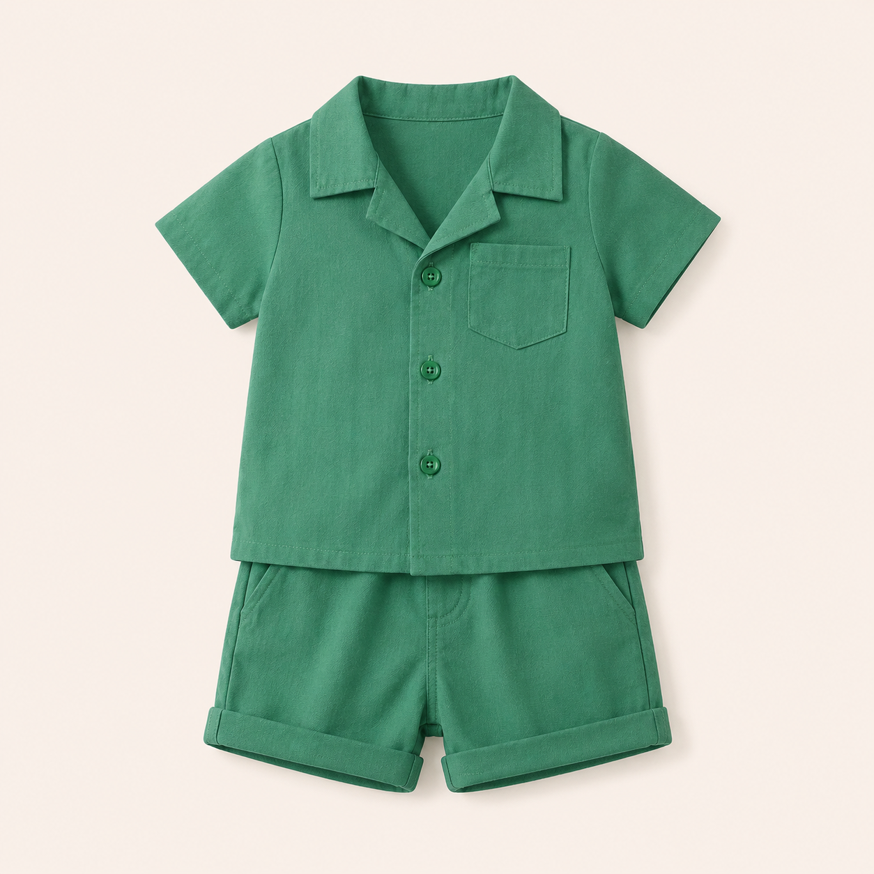 Jongens 2-delige Katoenen Zomerset met Overhemd en Short