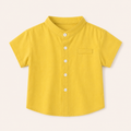 Katoenen Jongensoverhemd met Staande Kraag - 4 Kleuren