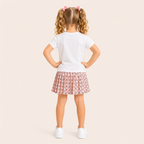 Trendy T-shirt met Geplooide Rok Set voor Meisjes