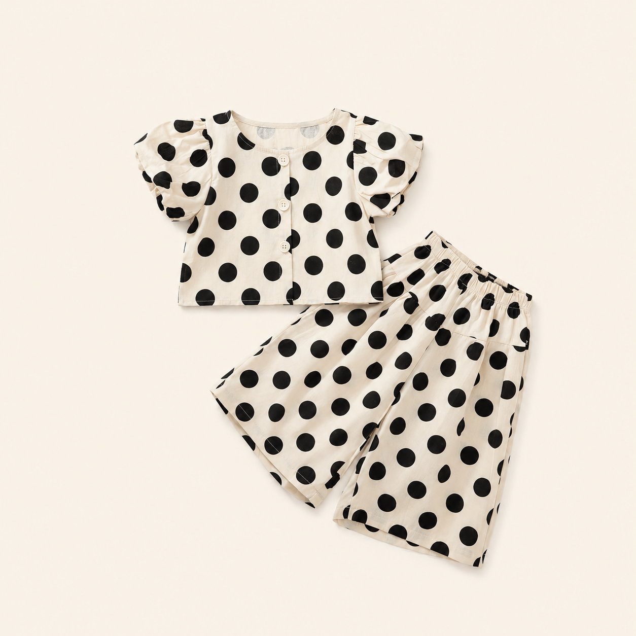 2-Delige Meisjesset met Stippenprint Top & Broek