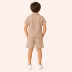 Casual & Stoer - 2-Delige Jongensset met Structuur Poloshirt & Short