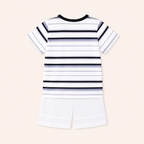 Jongens zomerset 2-delig – gestreept t-shirt met witte shorts