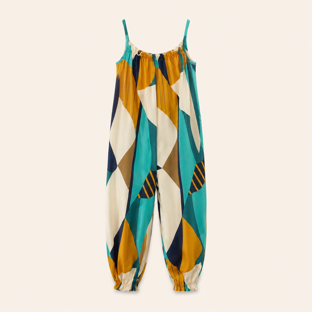 Jumpsuit met Geometrische Print en Spaghettibandjes