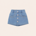Stoere Denim Skort voor Meisjes - Rok-Short Combinatie