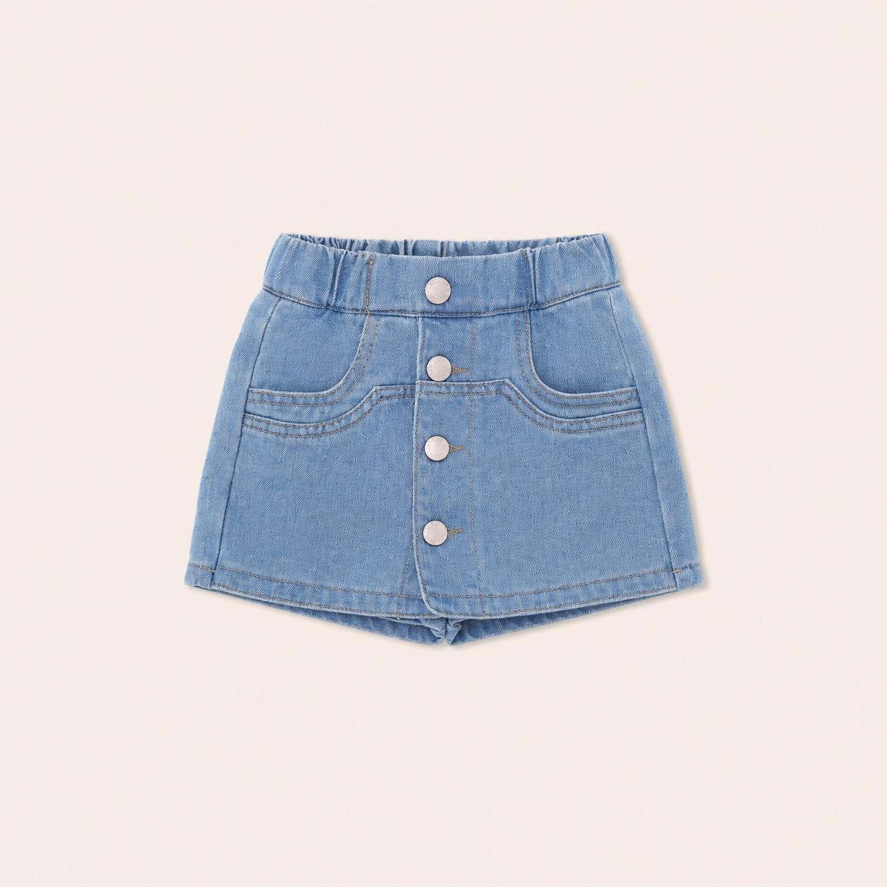 Stoere Denim Skort voor Meisjes - Rok-Short Combinatie