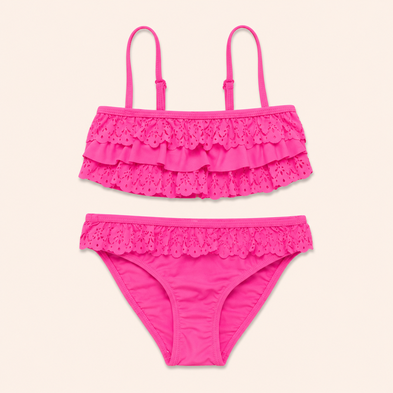 Meisjes Bikini Set met Ruches Bandeau Top | 3 kleuren