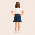 2-Delige Meisjesset met IJsprint T-shirt en Denim Rok