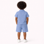 Stijlvol Zomeravontuur - 2-Delige Jongensset met Shirt & Short