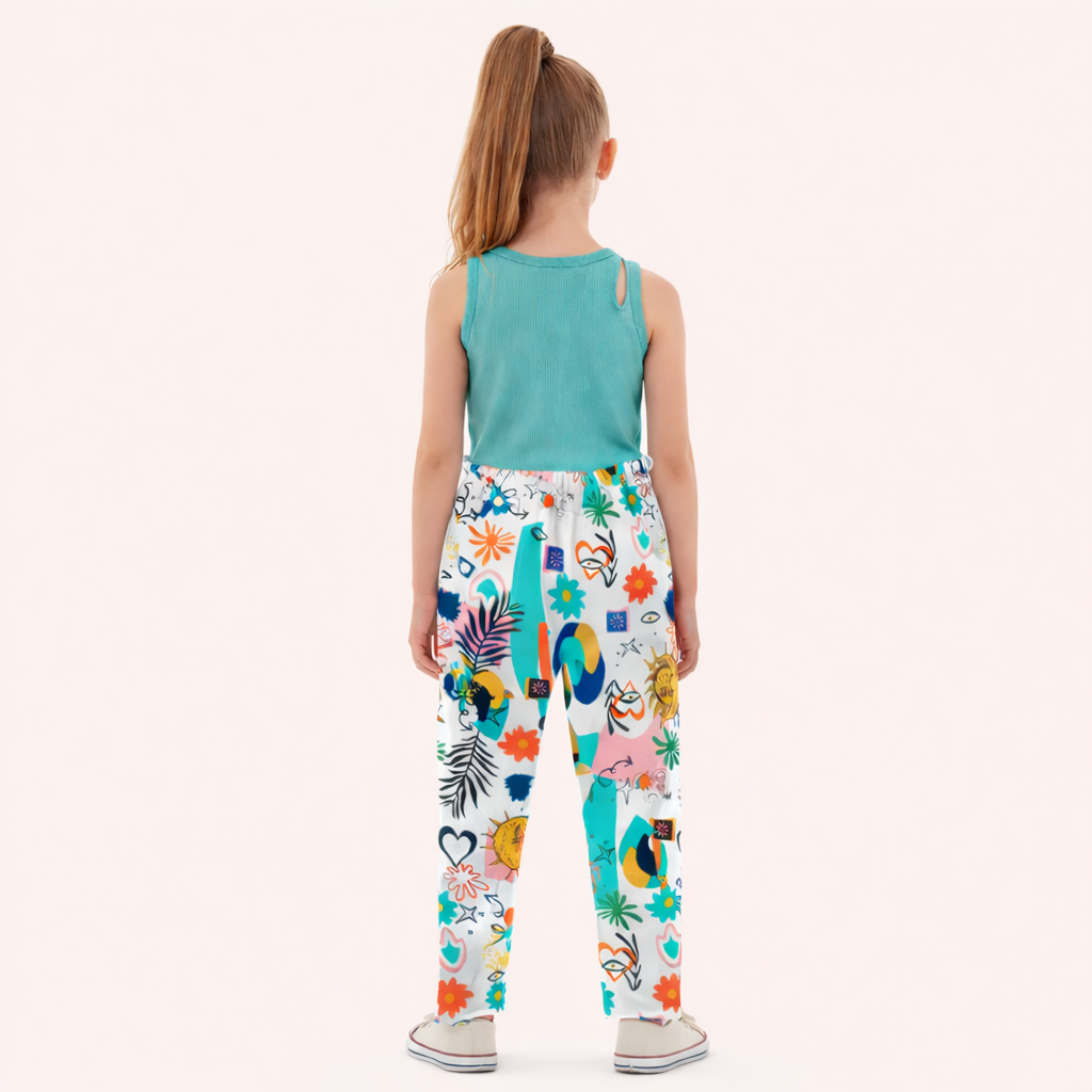 Meisjes zomer set 2-delig – off shoulder top & wijde broek