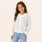 Meisjes Gebreid Vest met Ruche Kraag