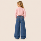 Meisjes Extra Wijde Jeans met Paneelnaad