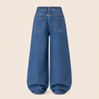 Meisjes Extra Wijde Jeans met Paneelnaad