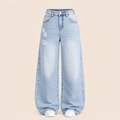 Meisjes Gescheurde Jeans met Wijde Pasvorm