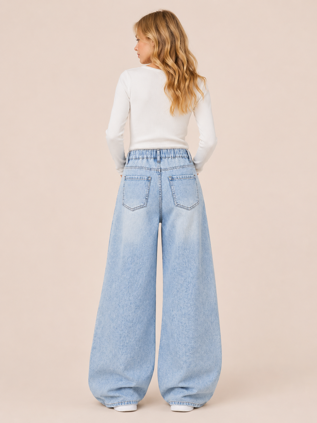 Meisjes Gescheurde Jeans met Wijde Pasvorm