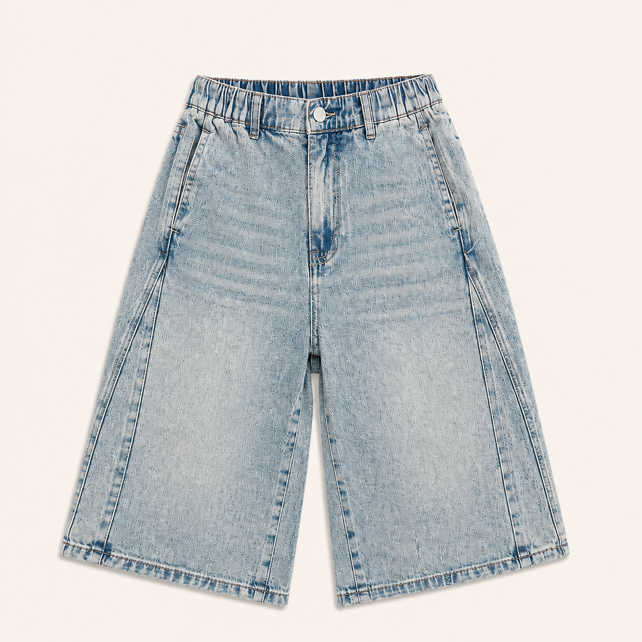 Meisjes Wijde Spijkershort met Vintage Wassing