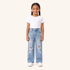 Meisjes Gescheurde Jeans met Wijde Pasvorm
