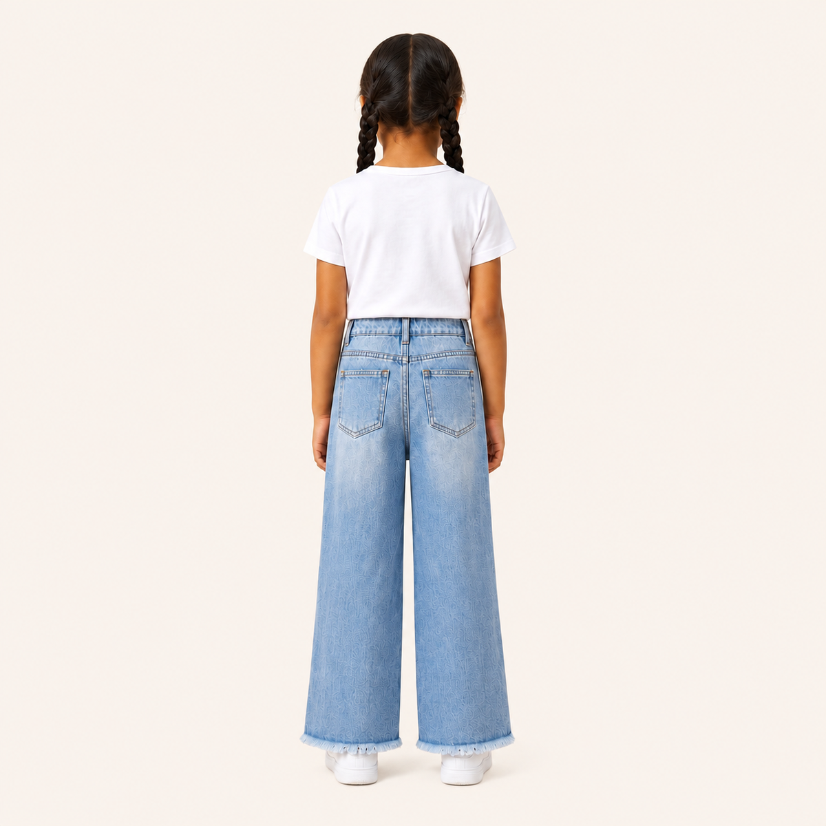 Meisjes Gescheurde Jeans met Wijde Pasvorm
