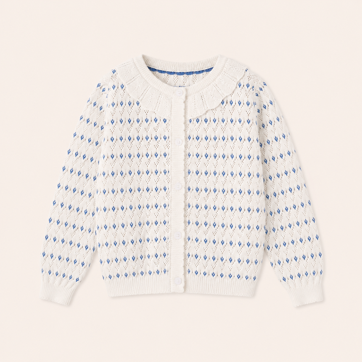 Meisjes Gebreid Vest met Ruche Kraag