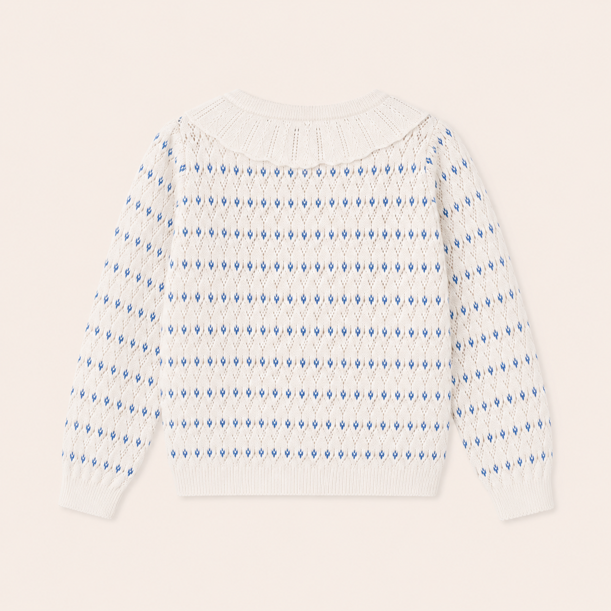 Meisjes Gebreid Vest met Ruche Kraag