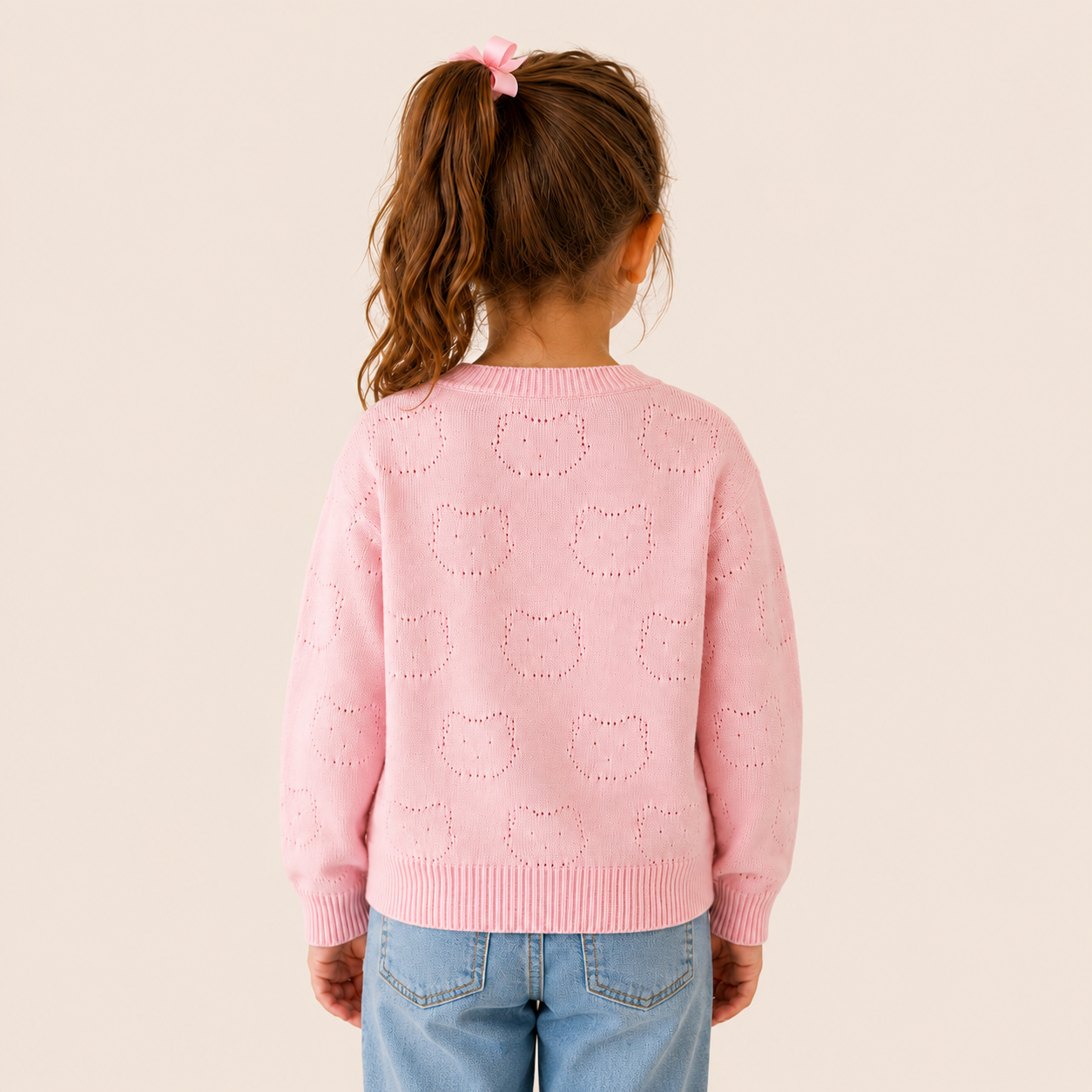 Meisjes Gebreid Vest met Beertjesmotief | 2 kleuren