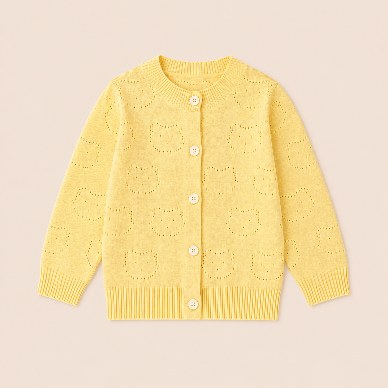 Meisjes Gebreid Vest met Beertjesmotief | 2 kleuren