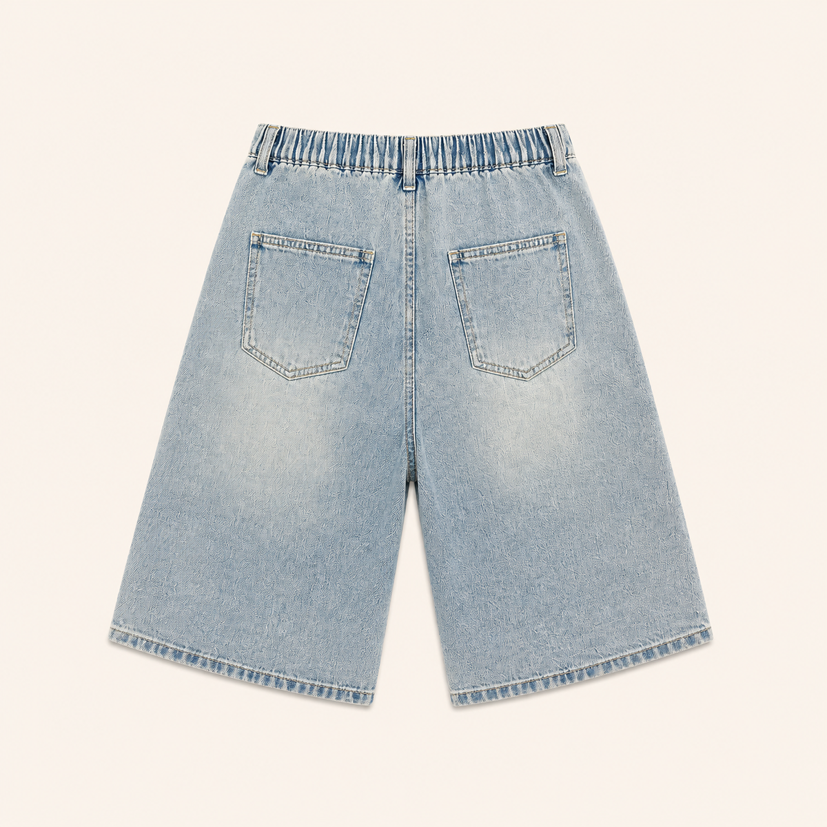Meisjes Wijde Spijkershort met Vintage Wassing