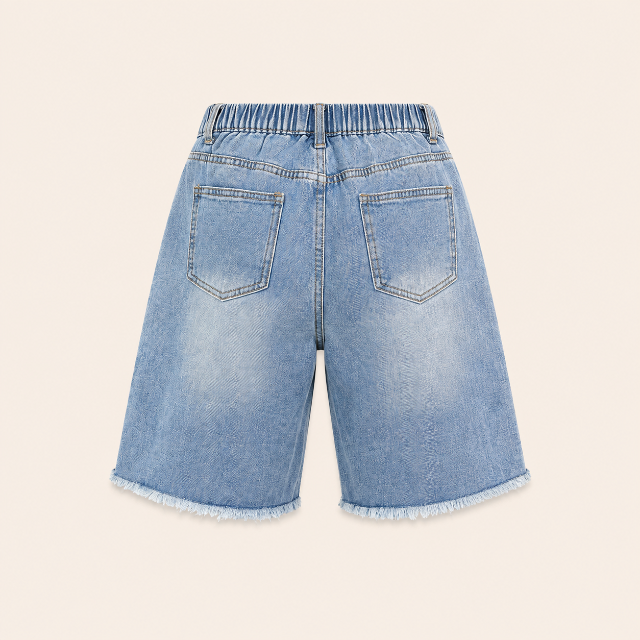 Wijde Spijkershort met Gerafelde Zoom