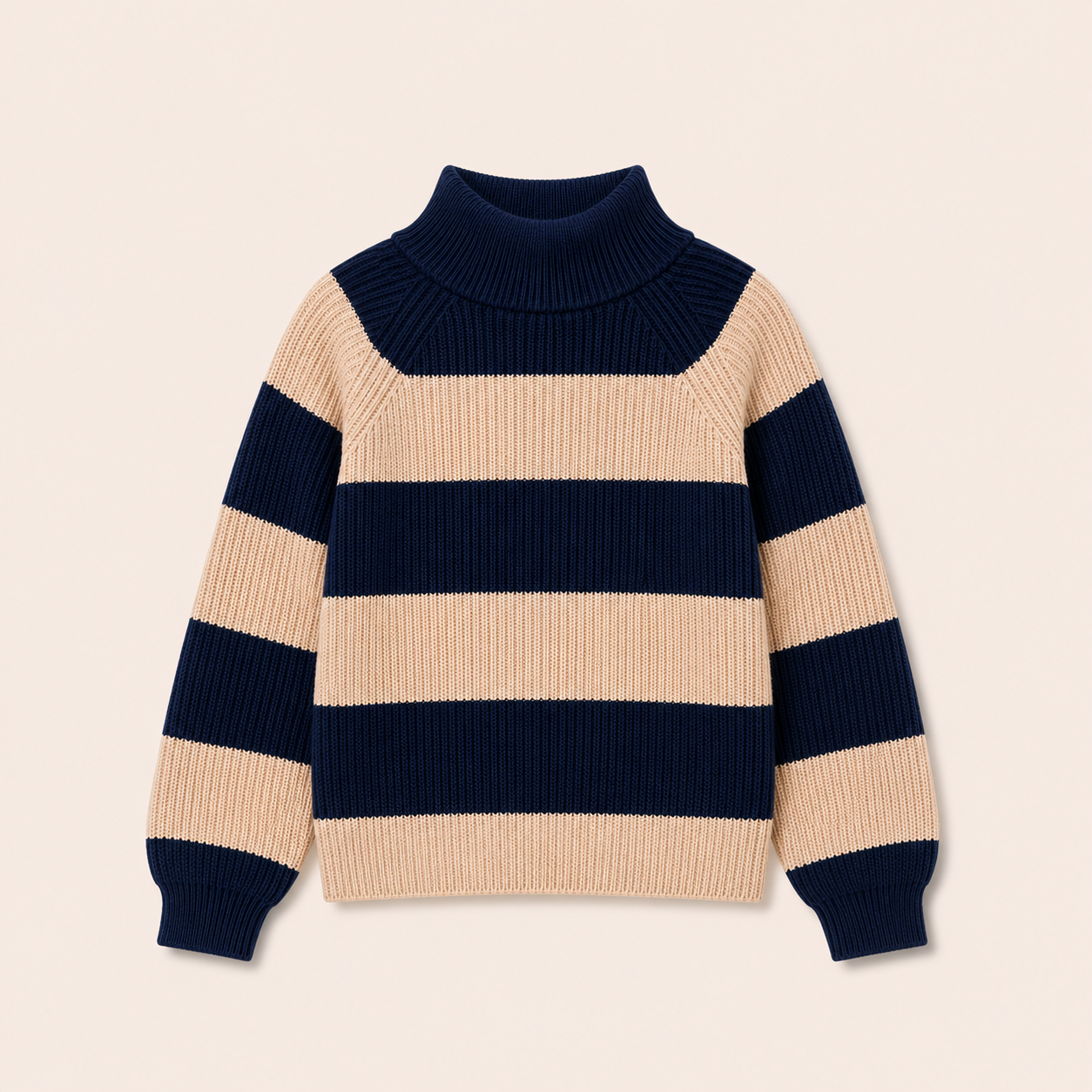 Meisjes streeptrui Donkerblauw met ronde hals