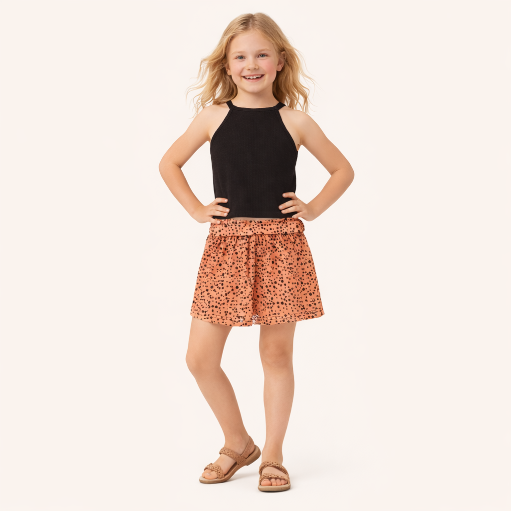 Zomers & Speels - Meisjes Set met Stippen en Haltertop