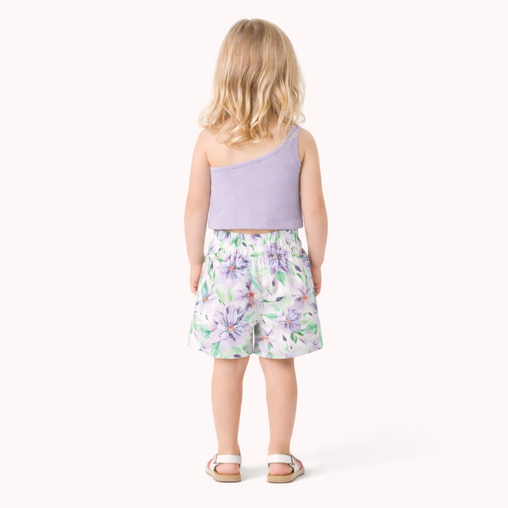 Zomers & Super Schattig - 2 - Delige Meisjes Set met Strik en Bloemshort