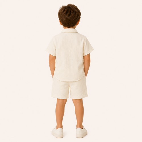 2-Delige Jongensset Katoenen Overhemd en Short |3 kleuren