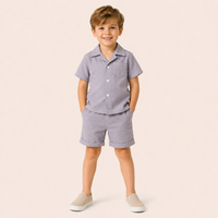 Jongens 2-delige Katoenen Zomerset met Overhemd en Short