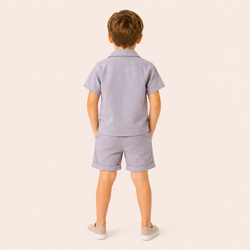 Jongens 2-delige Katoenen Zomerset met Overhemd en Short