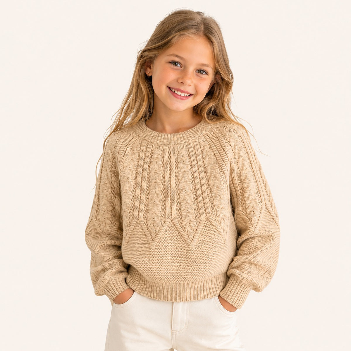 Meisjes Basic Trui met Ronde Hals | 3 kleuren
