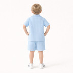 Jongens zomer outfit – 2-delige set met structuur shirt en short