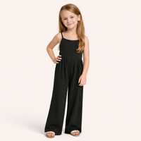 Meisjes zomerjumpsuit met spaghettibandjes en wijde pijpen
