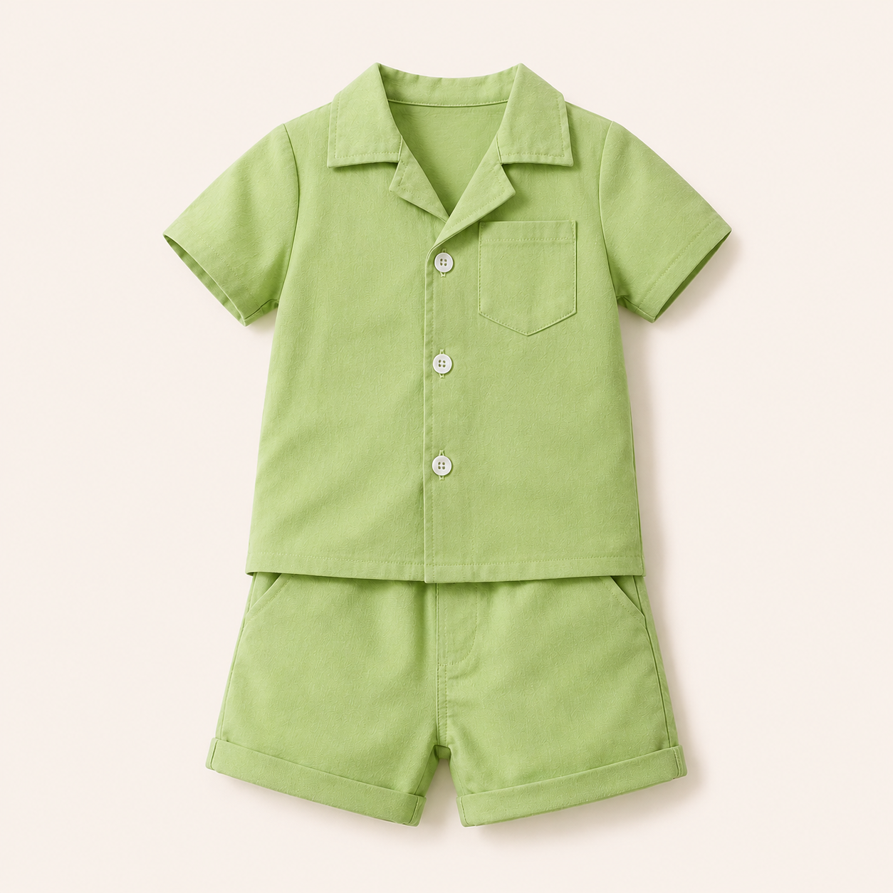 Jongens 2-delige Katoenen Zomerset met Overhemd en Short