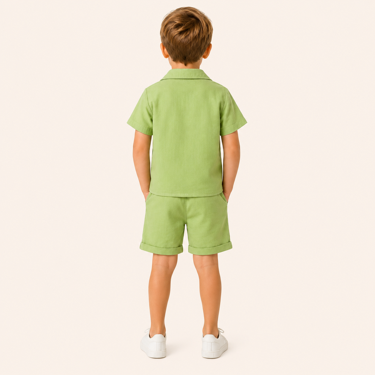 Jongens 2-delige Katoenen Zomerset met Overhemd en Short