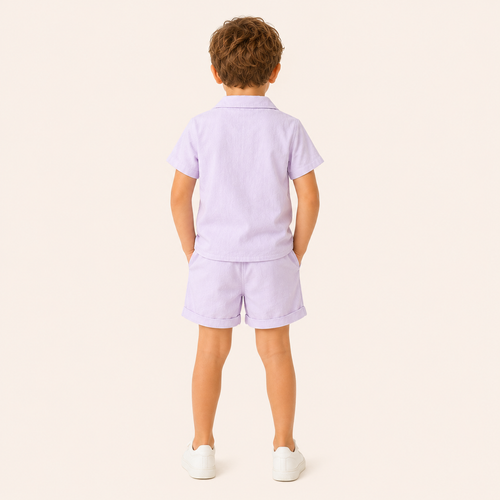 Jongens 2-delige Katoenen Zomerset met Overhemd en Short