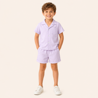 Jongens 2-delige Katoenen Zomerset met Overhemd en Short