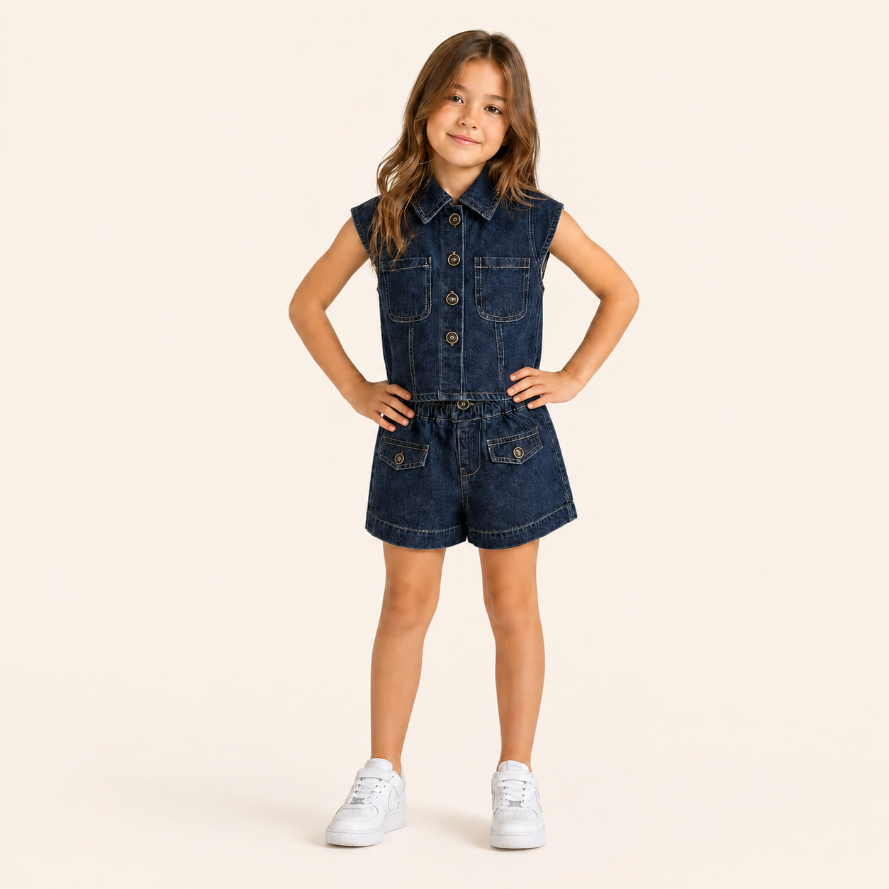 Meisjes 2-delige denim zomerset
