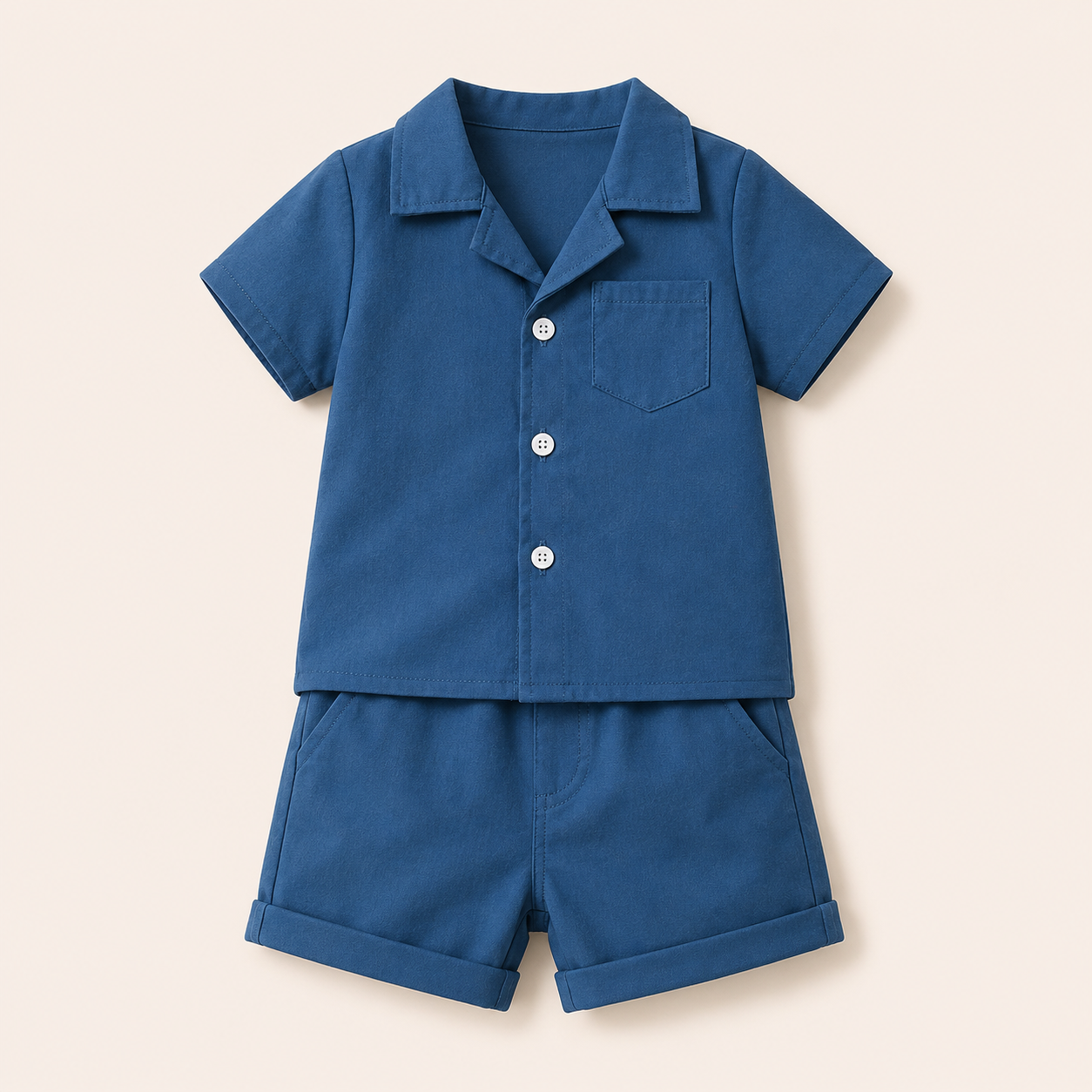 Jongens 2-delige Katoenen Zomerset met Overhemd en Short