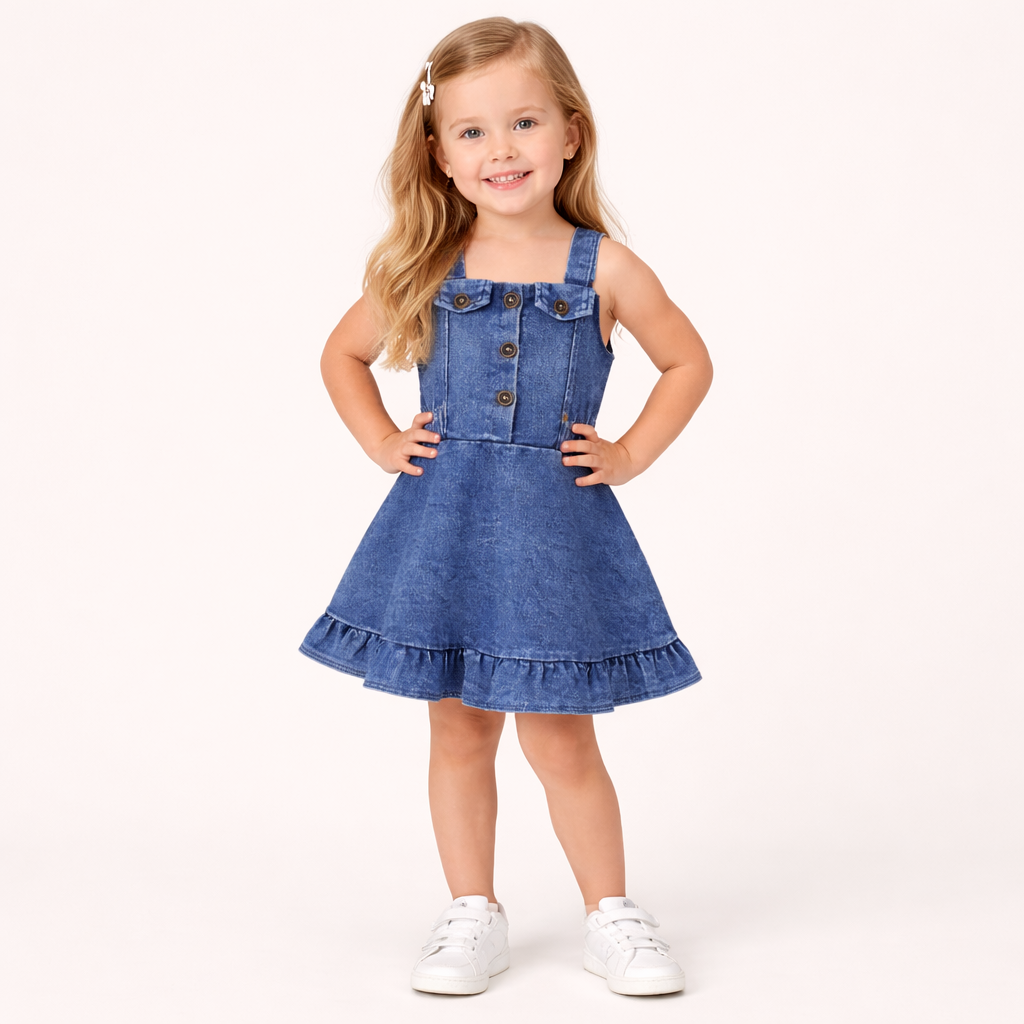 Meisjes denim jurk – zomerse spijker outfit