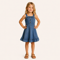 Meisjes denim zomerjurk