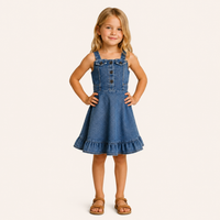 Meisjes denim zomerjurk