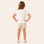 Meisjes Geribd T-shirt met Ruches | 6 kleuren