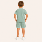 Jongens 2-delige Polo Zomerset met Short | Saliegroen
